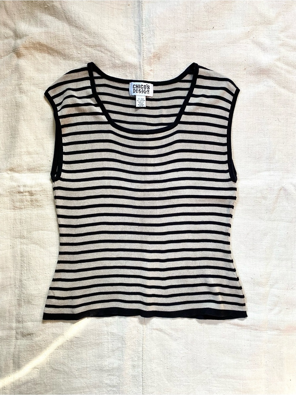 VTG Silk/Cotton Striped Knit Tank Top